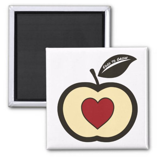 AppleHeart Food to Grow logo 2 Inch Square Magnet