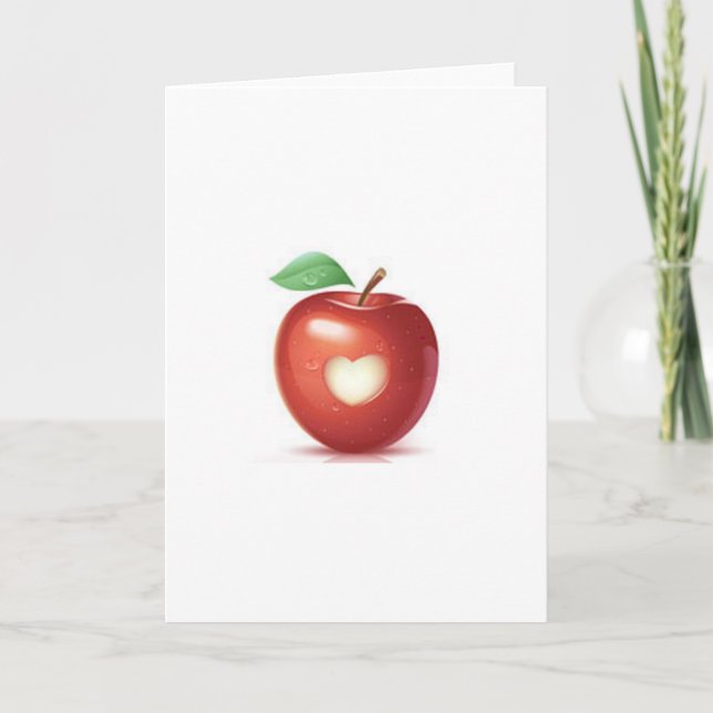 Apple heart holiday card (Front)