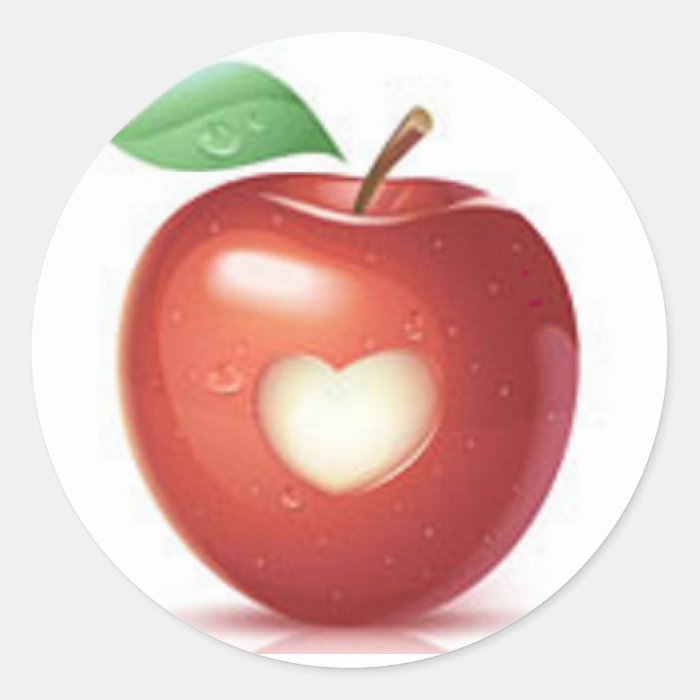 Apple heart stickers