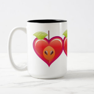 Apple Heart Two-Tone Coffee Mug
