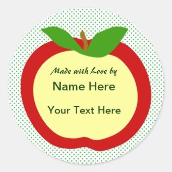 Apple Home Made Food Gift Label by imagefactory at Zazzle