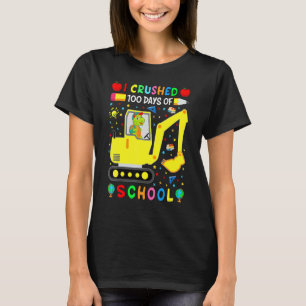 Apple I Crushed 100 Day of School Dinosaur Truck F T-Shirt