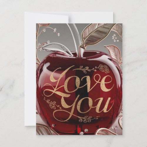 Apple I Love You Note Card