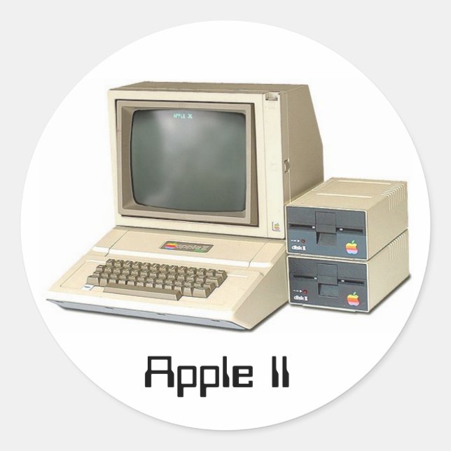 Apple II Classic Round Sticker (Front)