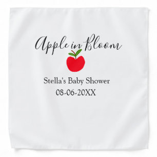 Apple in bloom baby shower red apple name date bandana