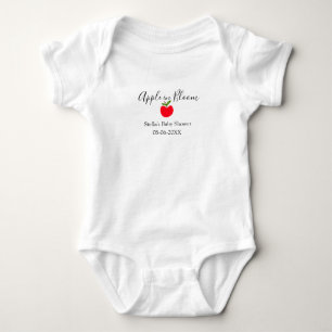 Apple in bloom baby shower red apple name date bodysuit
