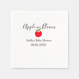 Apple in bloom baby shower red apple name date napkins