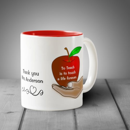 Apple in Hand Teacher Appreciation Mug