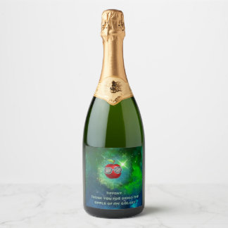 Apple in Thankful Galaxy Sparkling Wine Label