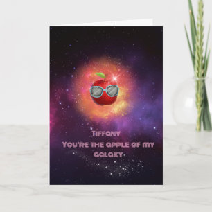 Apple in Thankful Galaxy Thank You Card