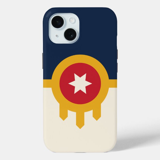 Apple iPhone 15 Case-Mate with Tulsa flag Case (Back)