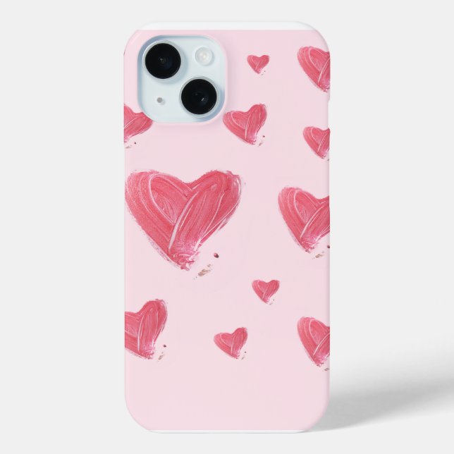 Apple Iphone 15 Phone case Pinky Heart Design (Back)