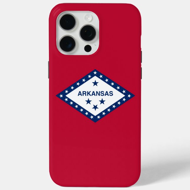 Apple iPhone 15 Pro Max Case, Arkansas flag Case-Mate iPhone Case (Back)