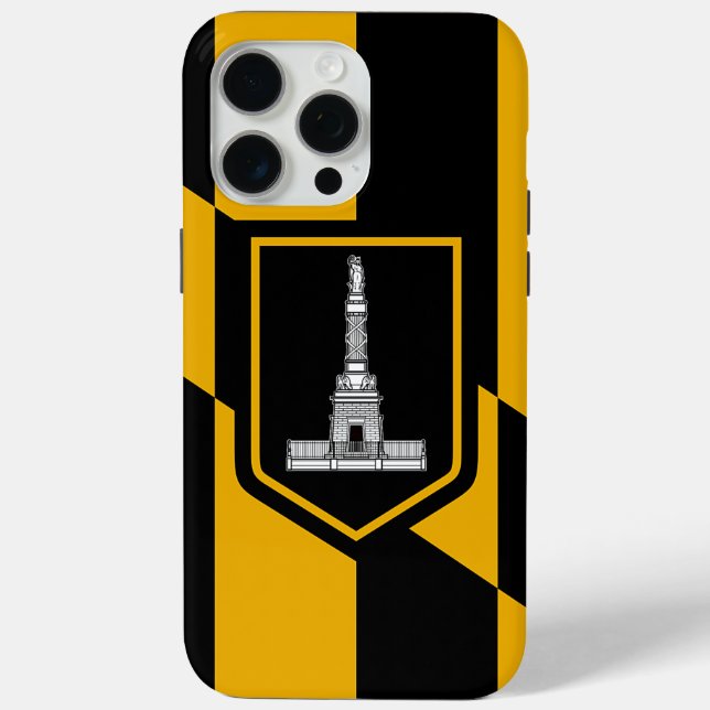 Apple iPhone 15 Pro Max Case, Baltimore flag Case-Mate iPhone Case (Back)