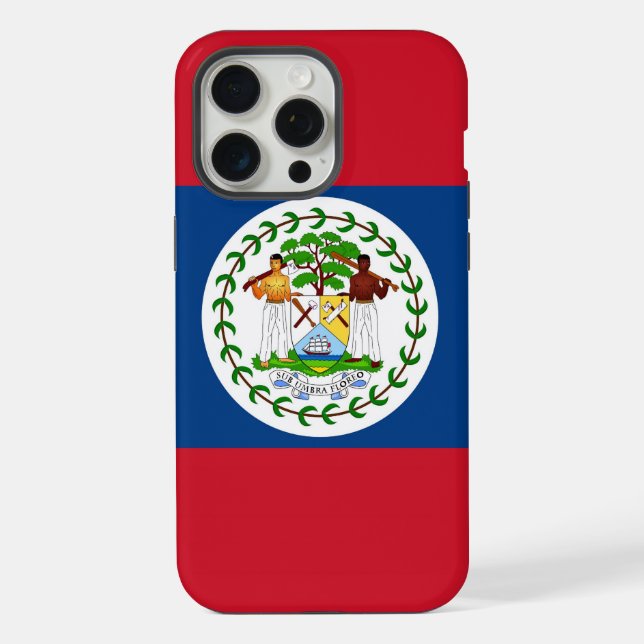 Apple iPhone 15 Pro Max Case, Belize flag Case (Back)