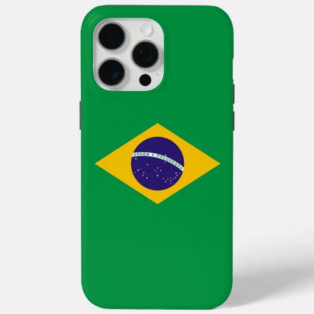 Apple iPhone 15 Pro Max Case, Brazil flag Case-Mate iPhone Case (Back)