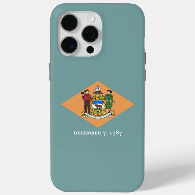 Apple iPhone 15 Pro Max Case, Delaware flag Case-Mate iPhone Case (Back)