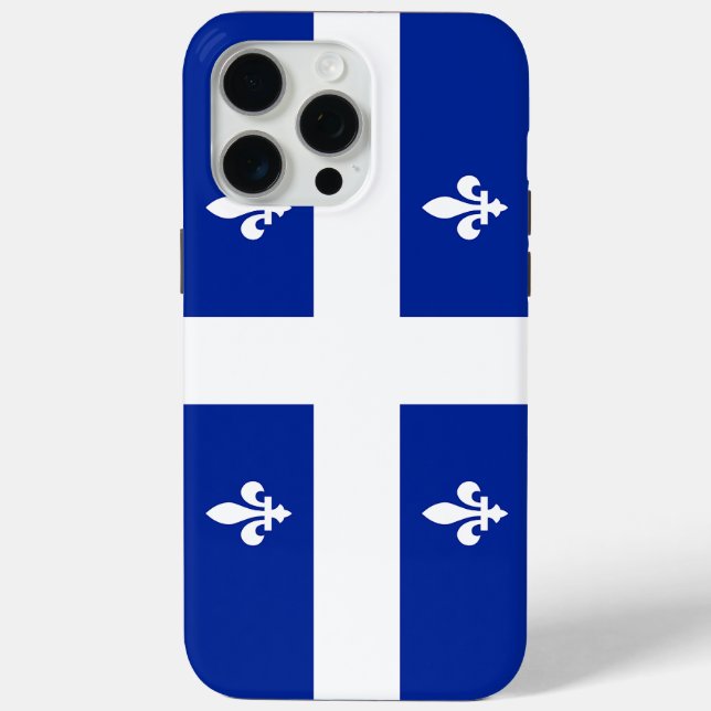 Apple iPhone 15 Pro Max Case, Quebec flag Case-Mate iPhone Case (Back)