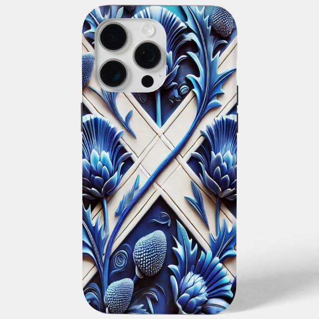 Apple iPhone 15 Pro Max Case, Scottish Thistles Case-Mate iPhone Case (Back)