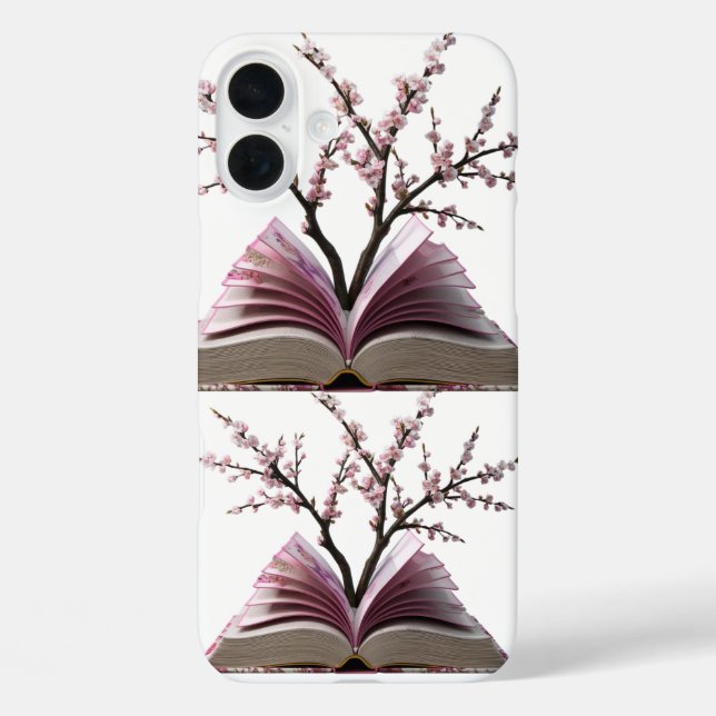 Apple iPhone 16 Plus Case – Cherry Blossom Book  (Back)