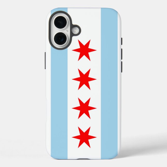 Apple iPhone 16 Plus Case-Mate Chicago flag Case-Mate iPhone Case (Back)