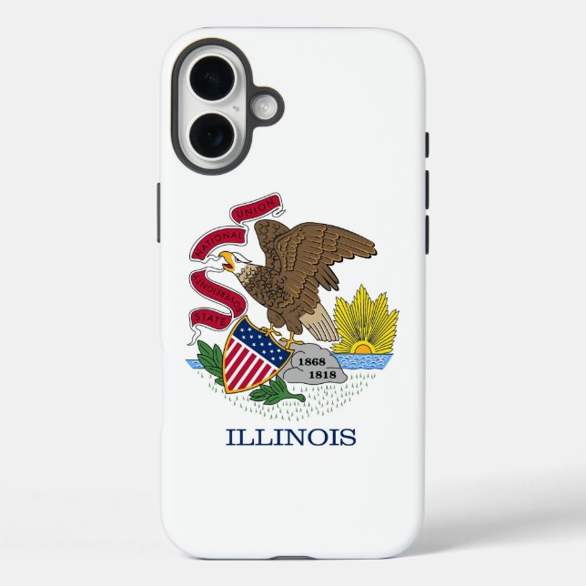 Apple iPhone 16 Plus Case-Mate, Illinois flag Case-Mate iPhone Case (Back)