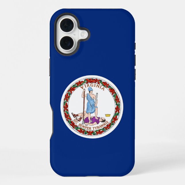 Apple iPhone 16 Plus Case, Virginia flag Case (Back)
