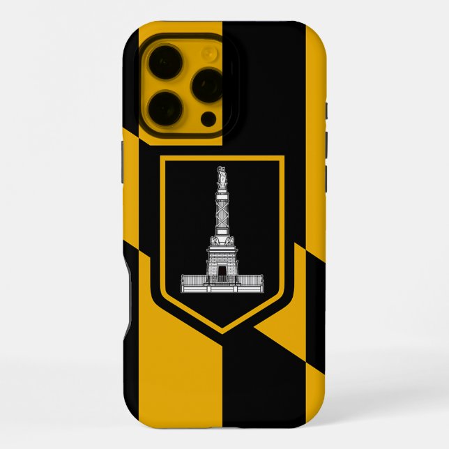 Apple iPhone 16 Pro Max Case, Baltimore flag Case (Back)