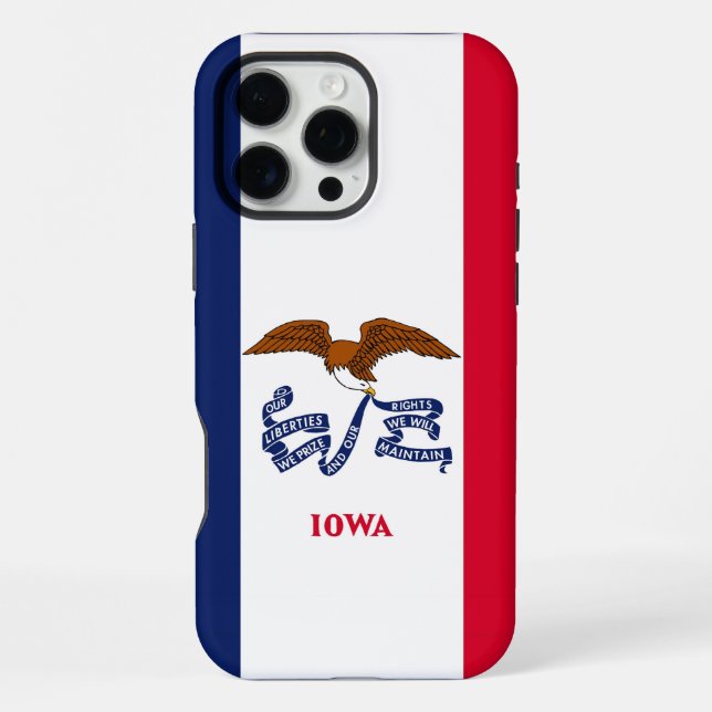 Apple iPhone 16 Pro Max Case, Iowa flag Case (Back)