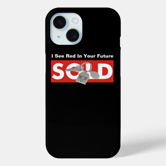 Apple iPhone Case Black Red Real Estate Phone Case (Back)