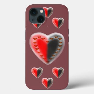 Apple iPhone X, Yin Yang butterfly hearts