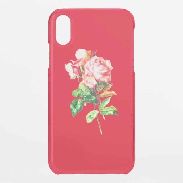 Apple iPhoneXR  Case red rose design  (Back)