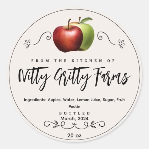 Apple Jam Jelly preserve Custom Canning Label
