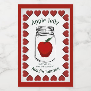 Apple Jelly Made with Love Product 2"x3" Food Label