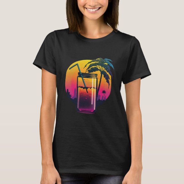 Apple Juice Synthwave 80s Retrowave Aesthetic T-Shirt (Front)