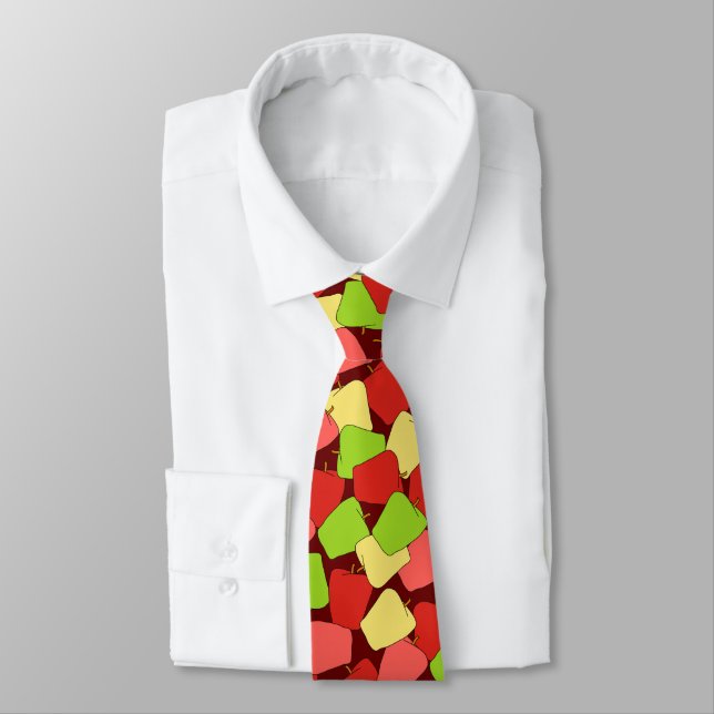 Apple Jumble Pattern  Neck Tie (Tied)