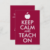 Apple Keep Calm and Teach On Business Card (Front/Back)