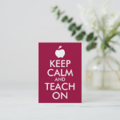 Apple Keep Calm and Teach On Business Card (Standing Front)