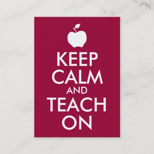 Apple Keep Calm and Teach On Business Cards