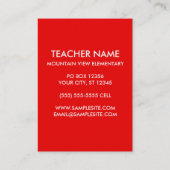 Apple Keep Calm and Teach On Business Card (Back)