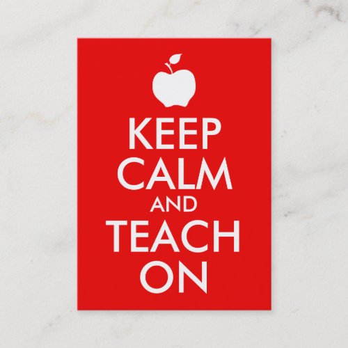 Apple Keep Calm and Teach On Business Card