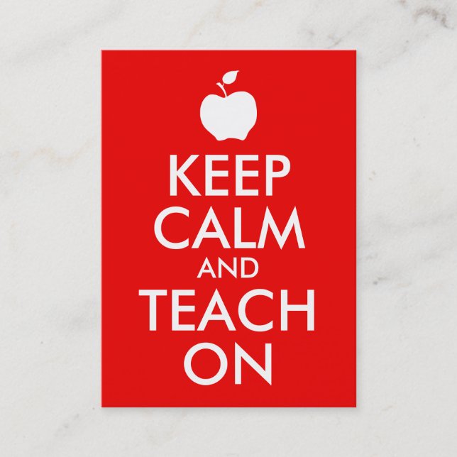 Apple Keep Calm and Teach On Business Card (Front)