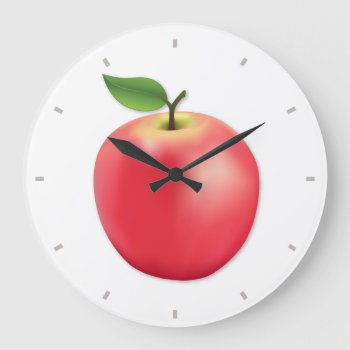 Apple  Large Clock by pomegranate_gallery at Zazzle