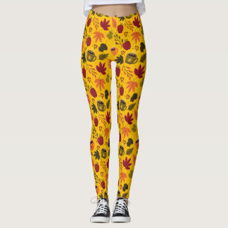 Apple Leaf Cup Pattern Leggings 