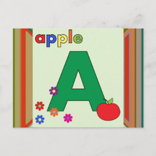 Apple Letter A Postcard