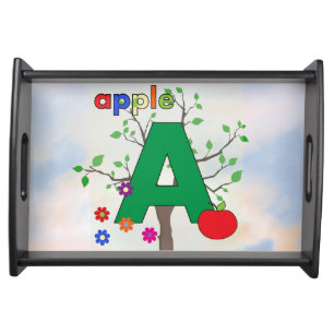 Apple Letter A Serving Tray