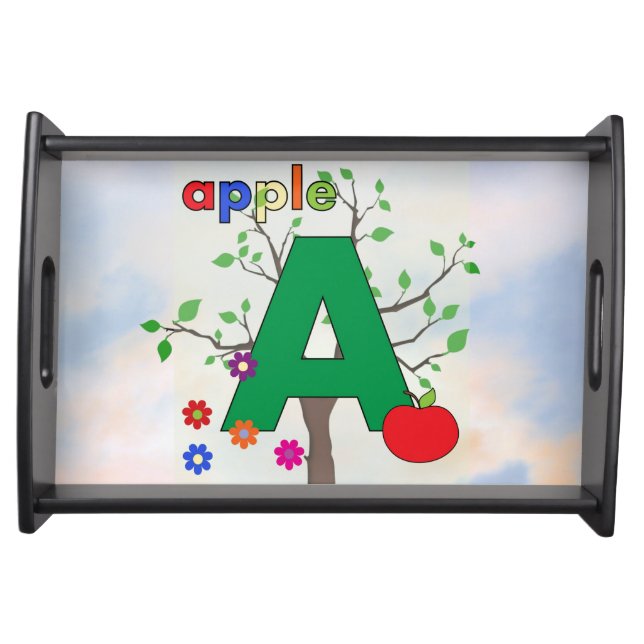 Apple Letter A Serving Tray (Front)