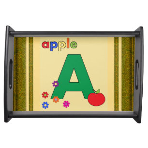 Apple Letter A Serving Tray