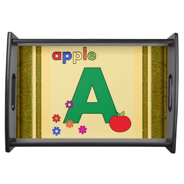 Apple Letter A Serving Tray (Front)