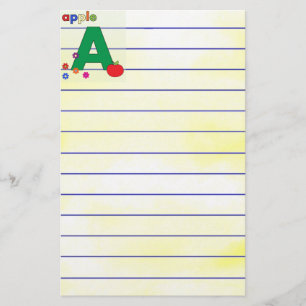 Apple Letter A Stationery